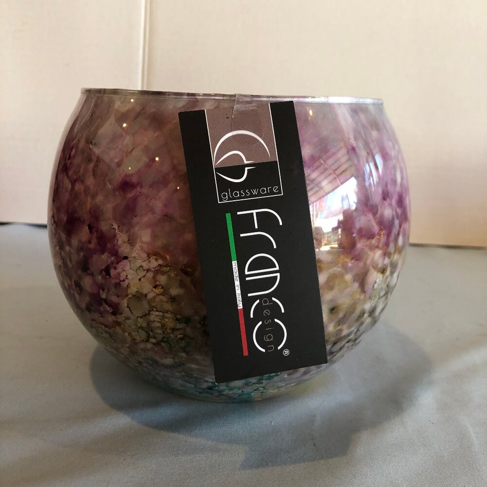 NWT Franco Design Glassware Multicolor Fish Bowl Vase #F65